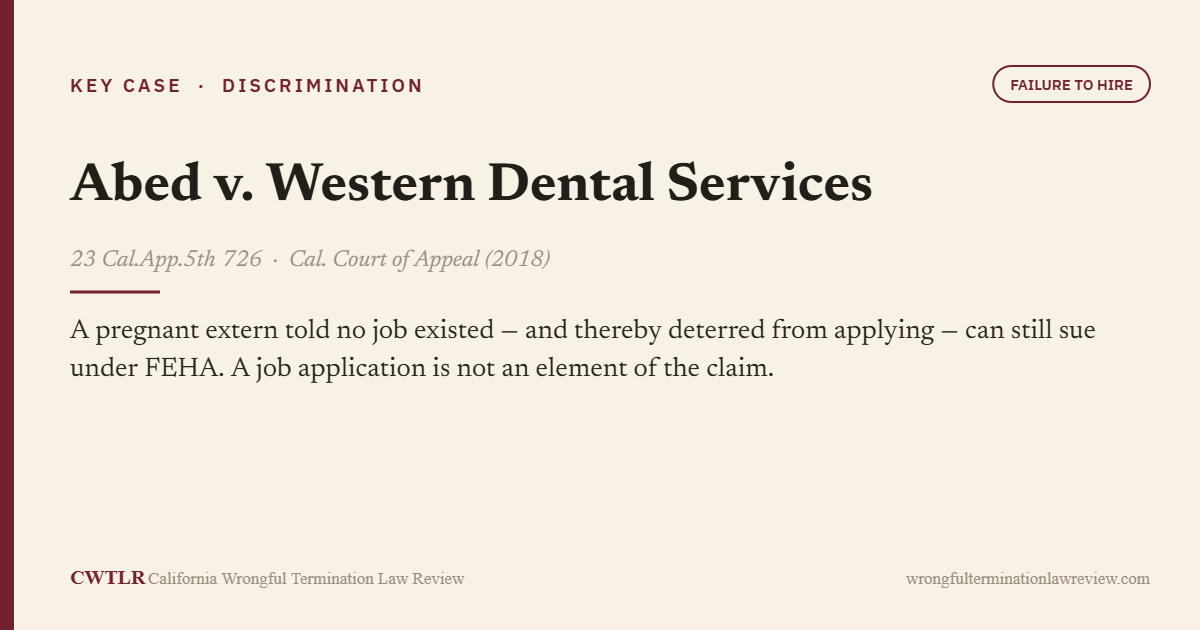 Abed v. Western Dental Services, 23 Cal.App.5th 726