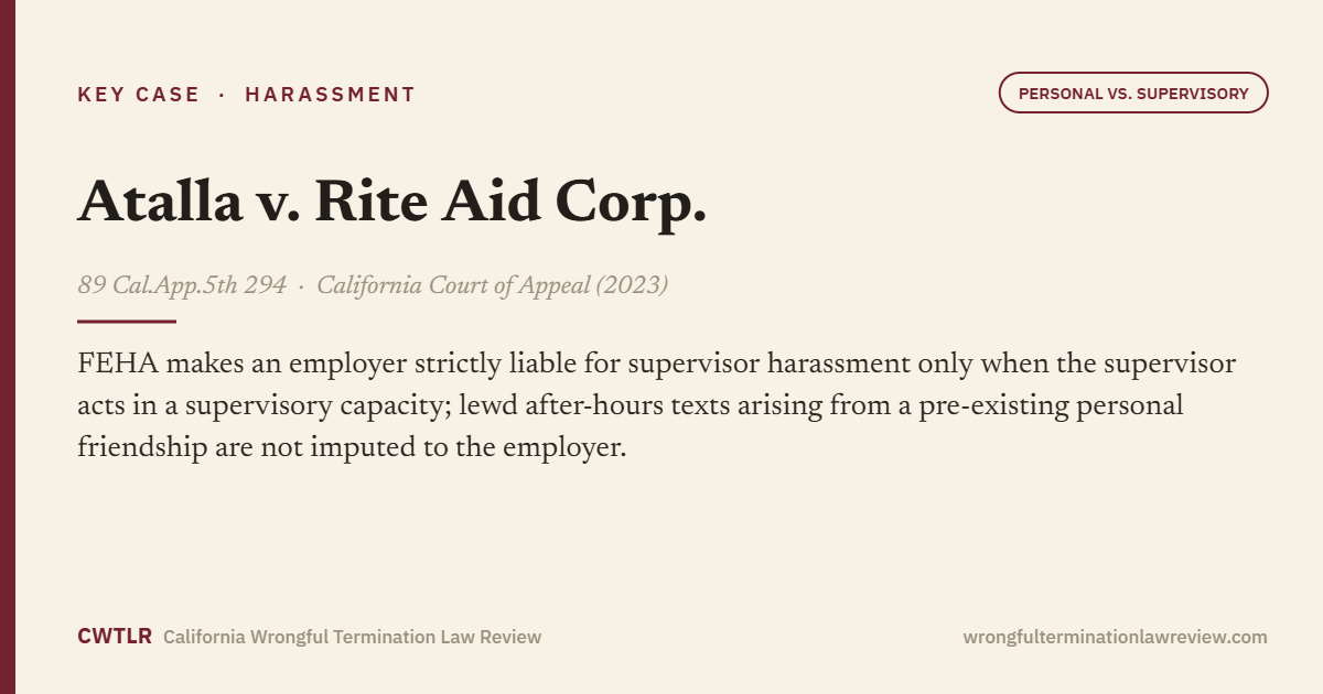 Atalla v. Rite Aid Corp., 89 Cal.App.5th 294