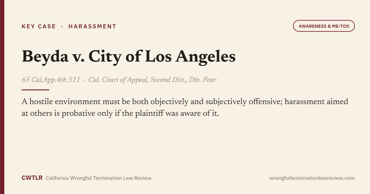 Beyda v. City of Los Angeles, 65 Cal.App.4th 511