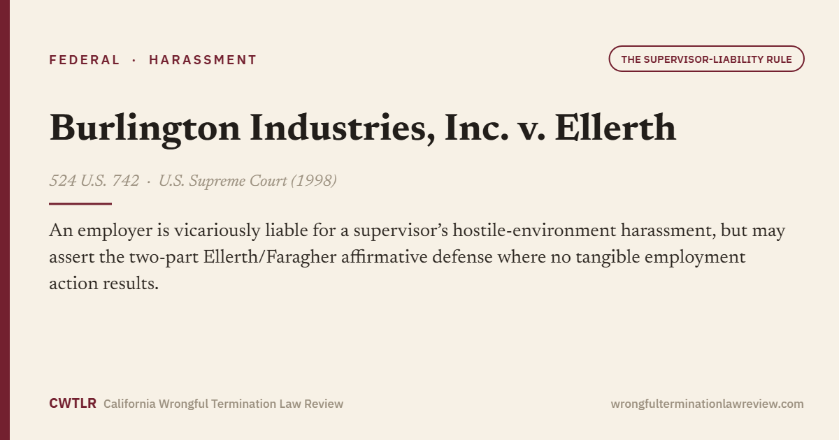 Burlington Industries, Inc. v. Ellerth, 524 U.S. 742