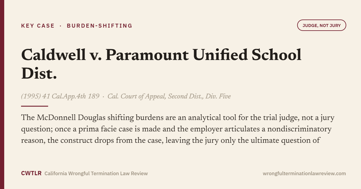 Caldwell v. Paramount Unified School Dist., (1995) 41 Cal.App.4th 189