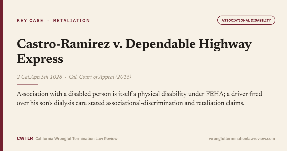 Castro-Ramirez v. Dependable Highway Express, 2 Cal.App.5th 1028