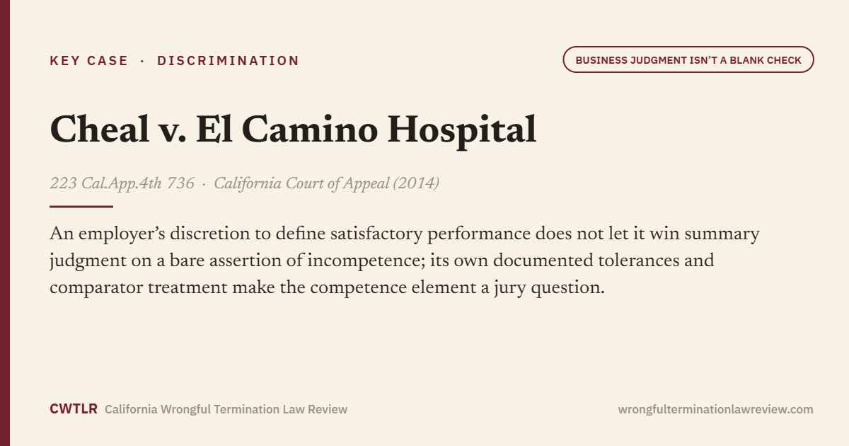 Cheal v. El Camino Hospital, 223 Cal.App.4th 736