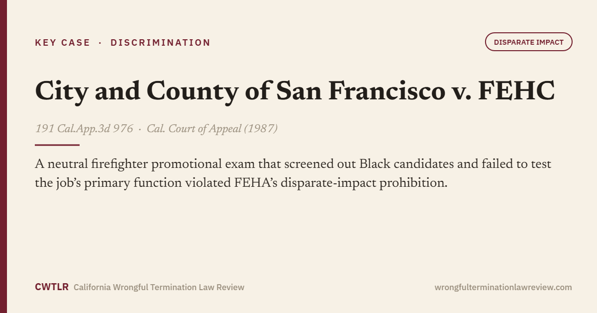 City and County of San Francisco v. FEHC, 191 Cal.App.3d 976