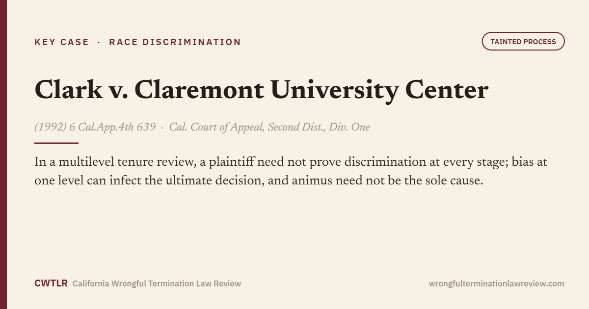 Clark v. Claremont University Center, (1992) 6 Cal.App.4th 639