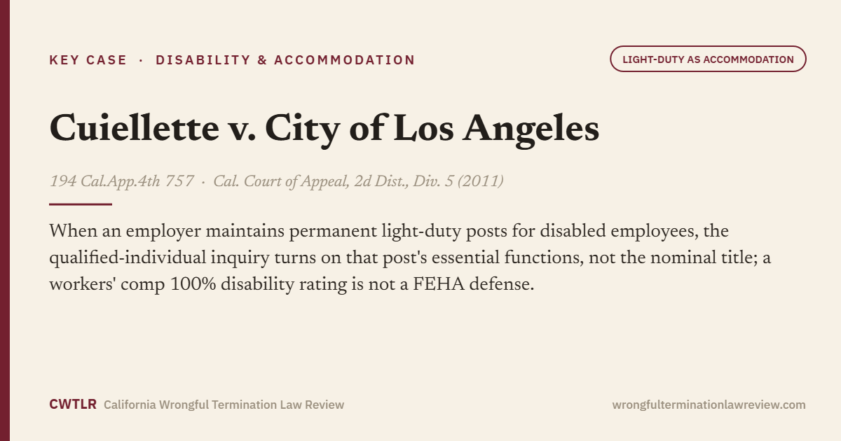 Cuiellette v. City of Los Angeles, 194 Cal.App.4th 757