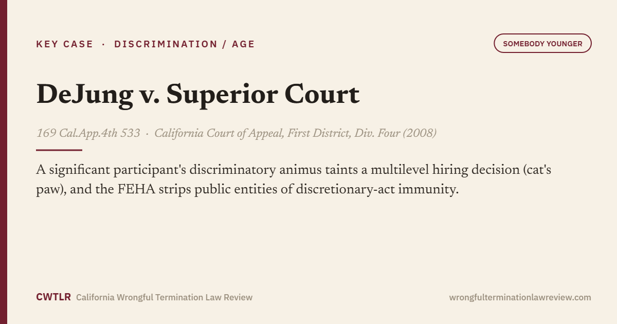 DeJung v. Superior Court, 169 Cal.App.4th 533