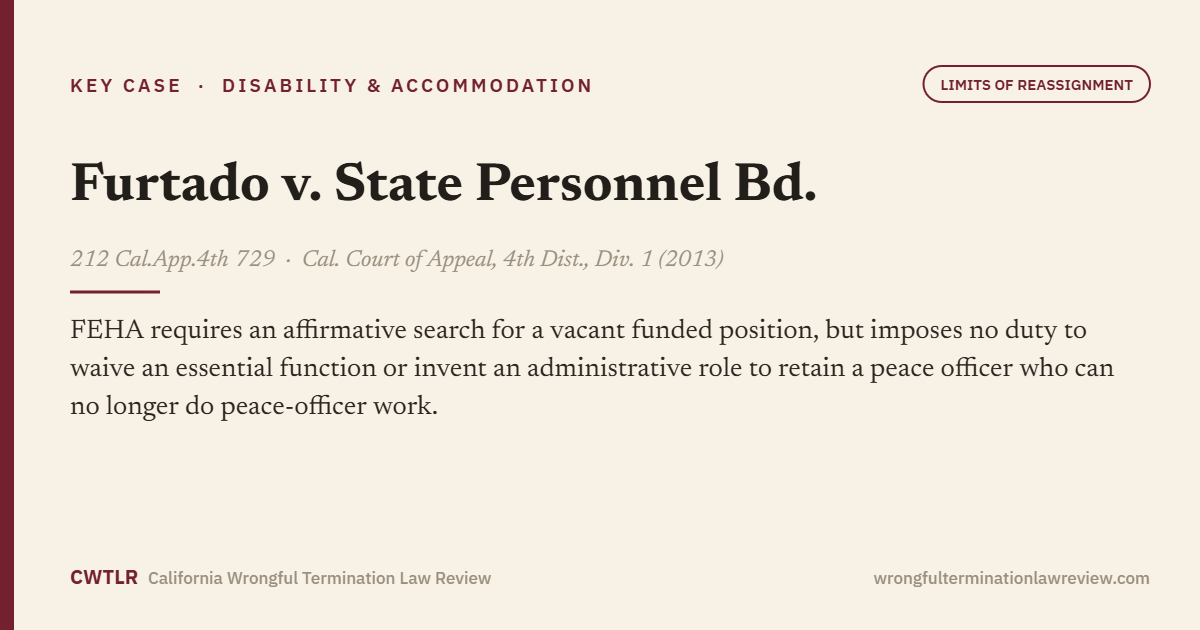 Furtado v. State Personnel Bd., 212 Cal.App.4th 729