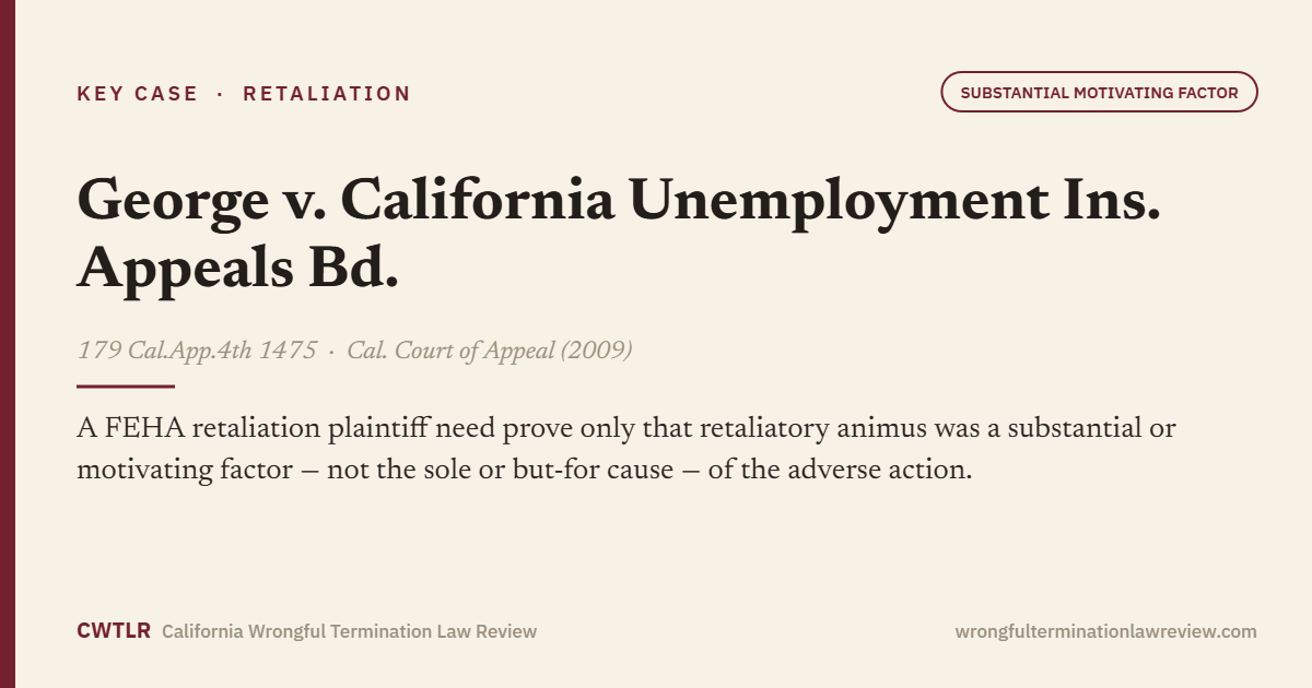 George v. California Unemployment Ins. Appeals Bd., 179 Cal.App.4th 1475