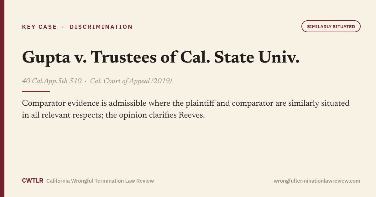 Gupta v. Trustees of Cal. State Univ., 40 Cal.App.5th 510