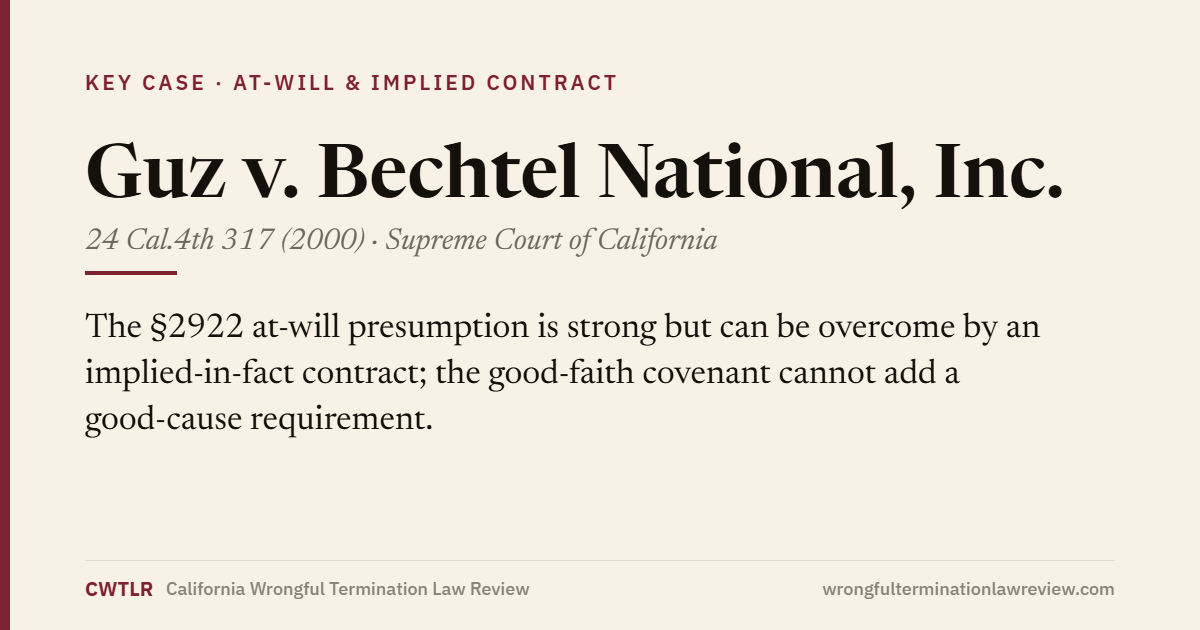 Guz v. Bechtel National, Inc., 24 Cal.4th 317 (2000) · Supreme Court of California