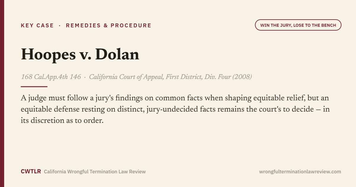 Hoopes v. Dolan, 168 Cal.App.4th 146