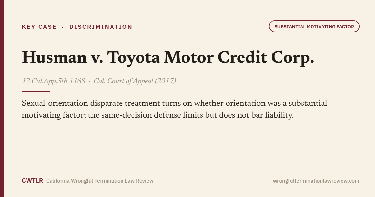 Husman v. Toyota Motor Credit Corp., 12 Cal.App.5th 1168