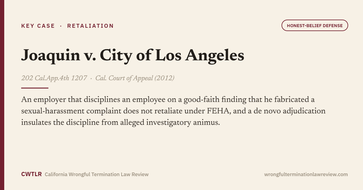 Joaquin v. City of Los Angeles, 202 Cal.App.4th 1207