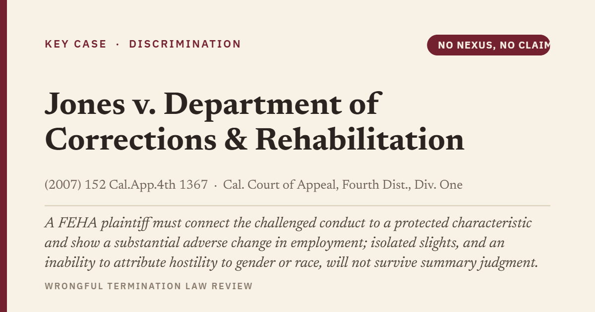 Jones v. Department of Corrections & Rehabilitation (2007) 152 Cal.App.4th 1367