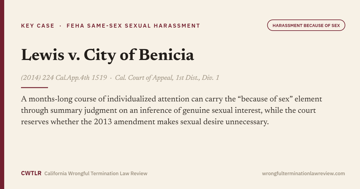 Lewis v. City of Benicia, (2014) 224 Cal.App.4th 1519