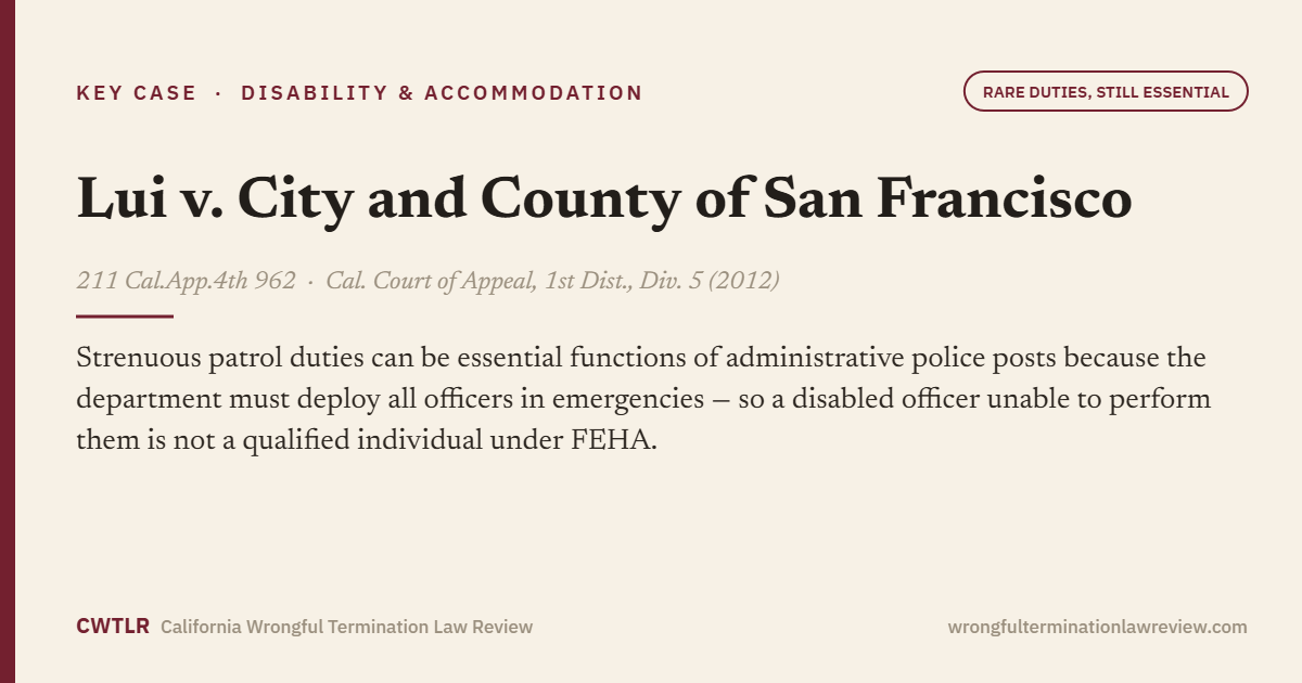 Lui v. City and County of San Francisco, 211 Cal.App.4th 962