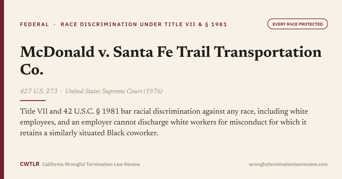 McDonald v. Santa Fe Trail Transportation Co., 427 U.S. 273