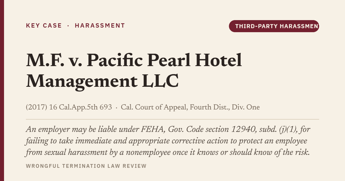 M.F. v. Pacific Pearl Hotel Management LLC (2017) 16 Cal.App.5th 693