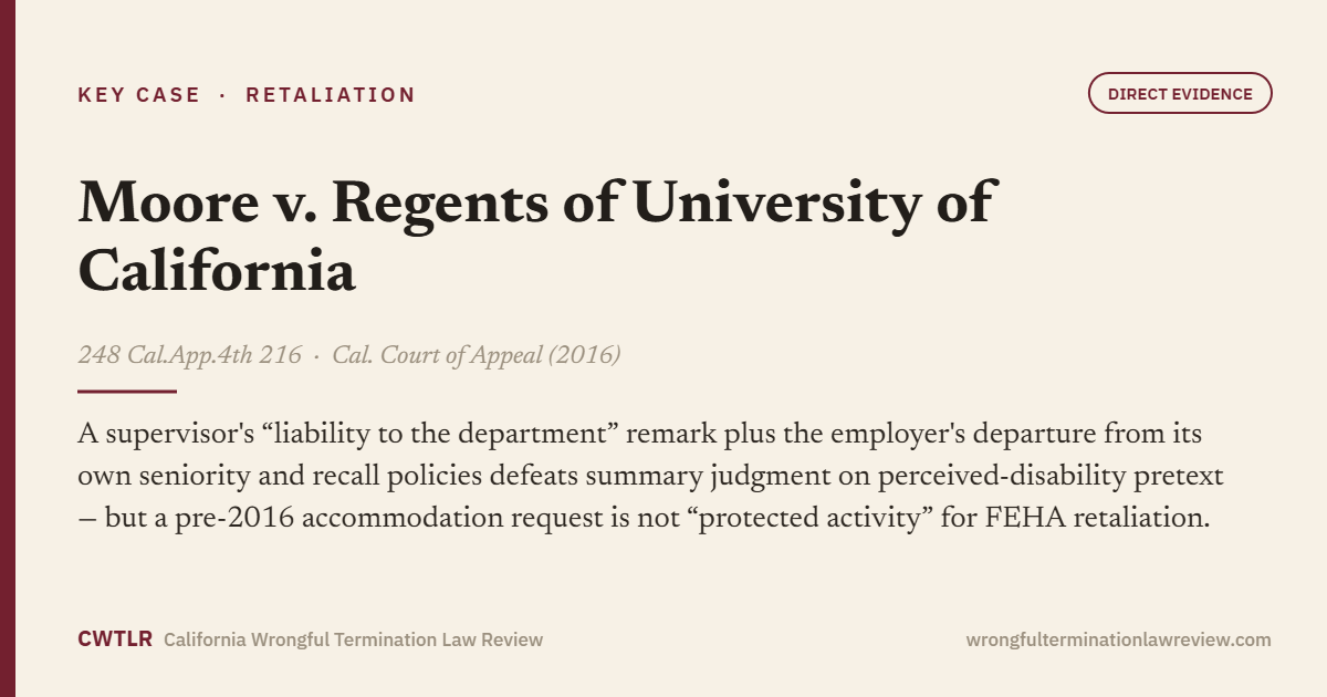 Moore v. Regents of University of California, 248 Cal.App.4th 216
