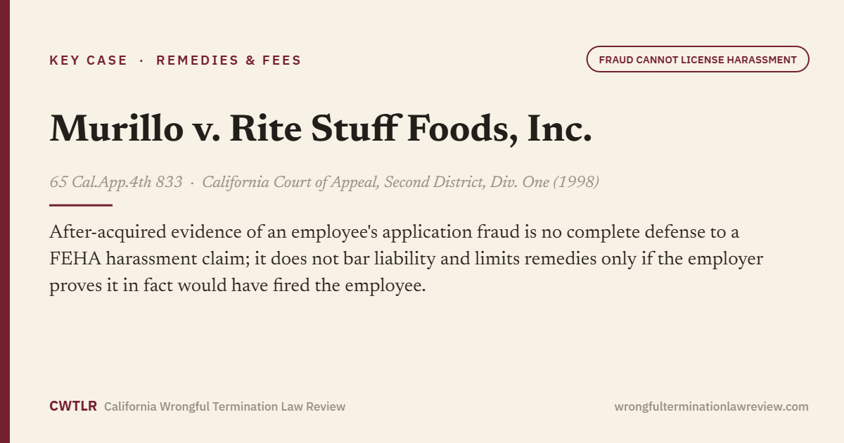 Murillo v. Rite Stuff Foods, Inc., 65 Cal.App.4th 833