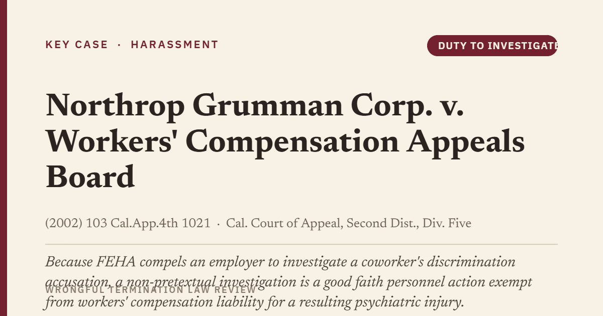 Northrop Grumman Corp. v. Workers' Compensation Appeals Board (2002) 103 Cal.App.4th 1021