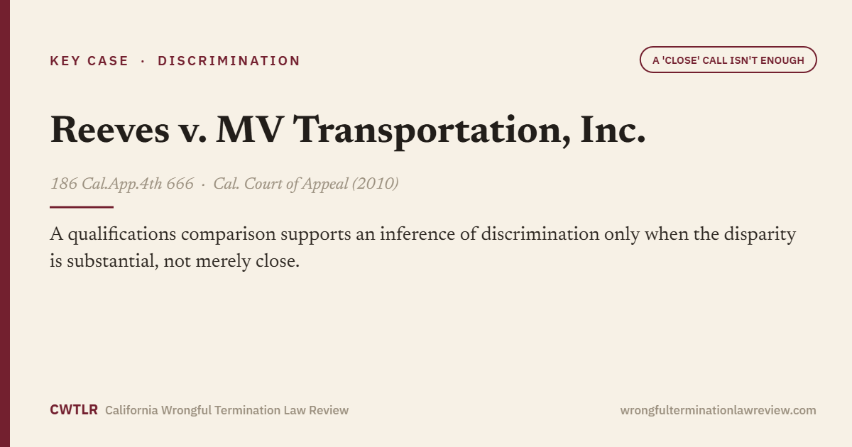 Reeves v. MV Transportation, Inc., 186 Cal.App.4th 666
