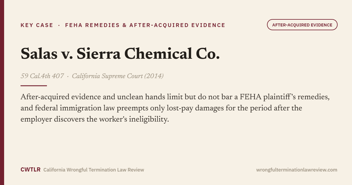 Salas v. Sierra Chemical Co., 59 Cal.4th 407