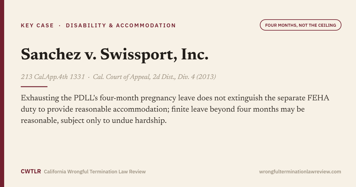 Sanchez v. Swissport, Inc., 213 Cal.App.4th 1331