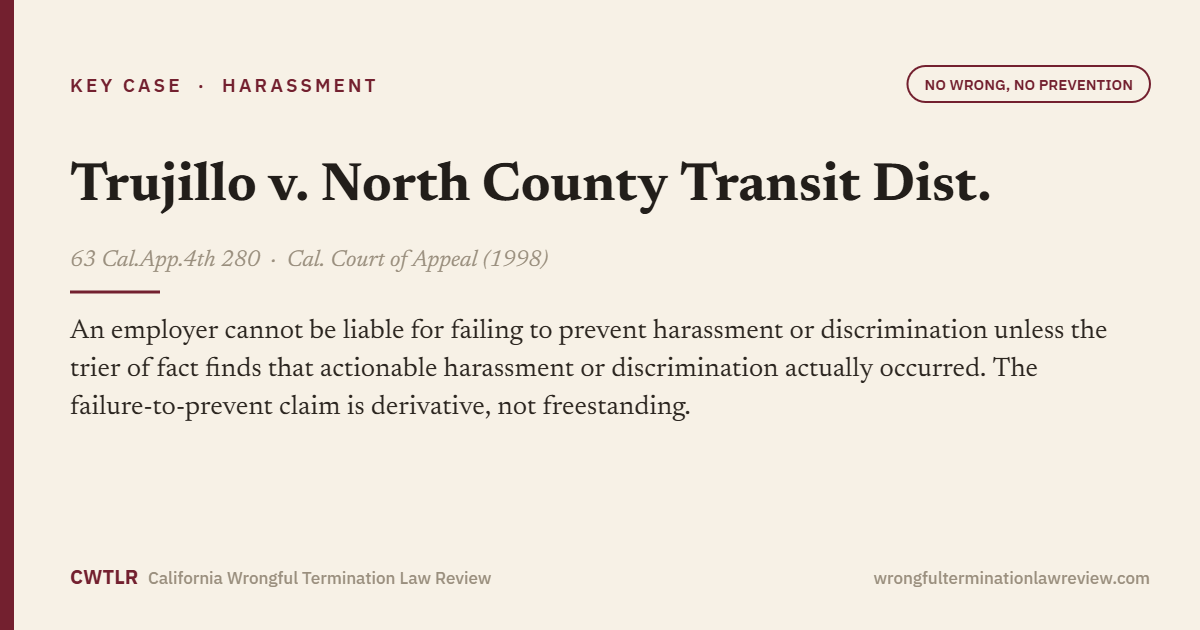 Trujillo v. North County Transit Dist., 63 Cal.App.4th 280
