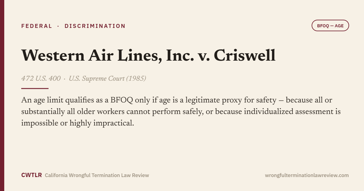 Western Air Lines, Inc. v. Criswell, 472 U.S. 400