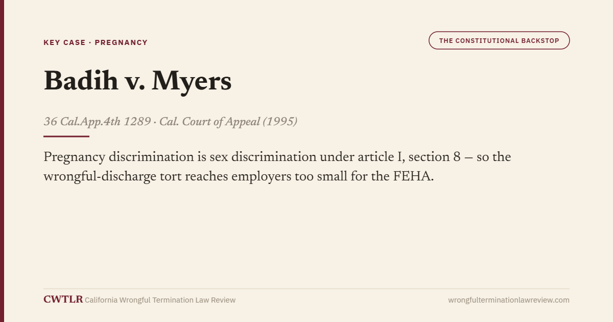 Badih v. Myers — The Constitutional Backstop