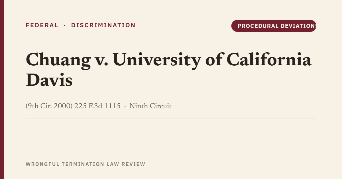 Chuang v. University of California Davis (9th Cir. 2000) 225 F.3d 1115