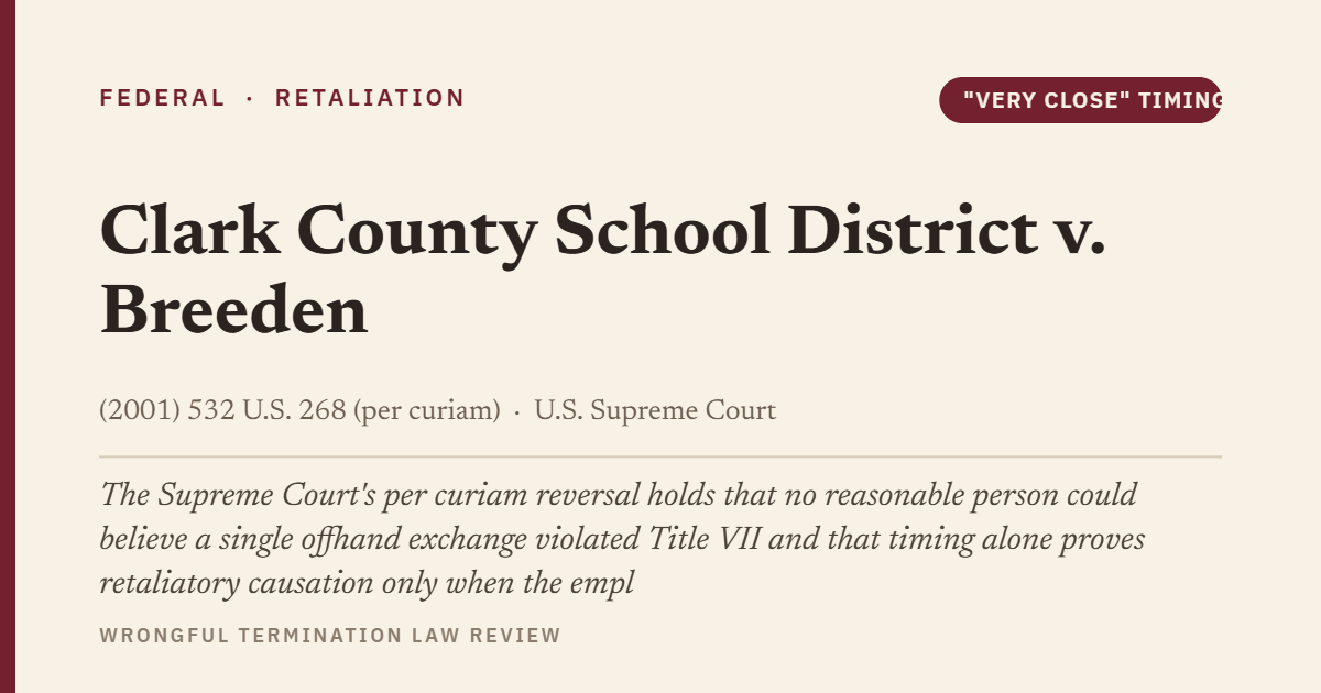Clark County School District v. Breeden (2001) 532 U.S. 268 (per curiam)
