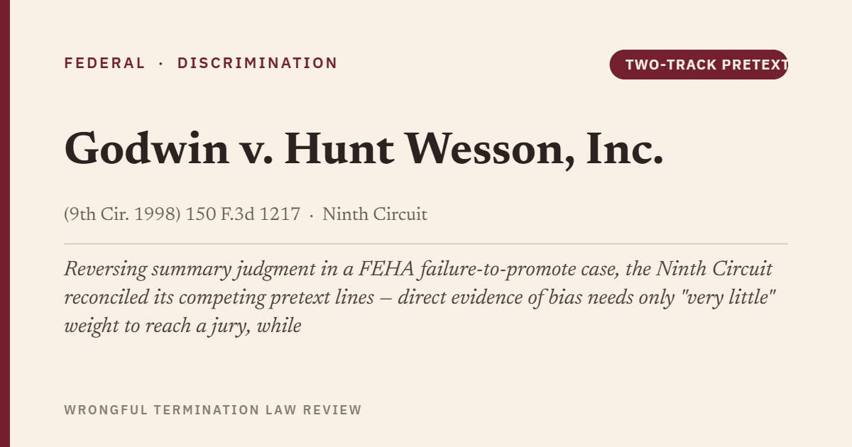 Godwin v. Hunt Wesson, Inc. (9th Cir. 1998) 150 F.3d 1217