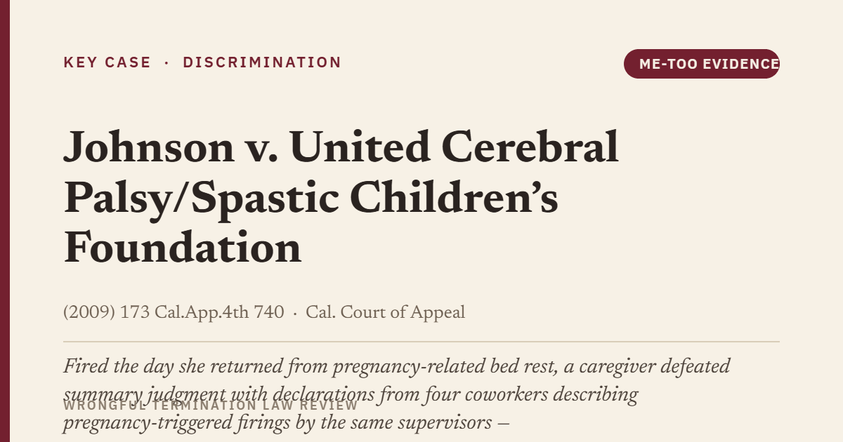 Johnson v. United Cerebral Palsy/Spastic Children’s Foundation (2009) 173 Cal.App.4th 740