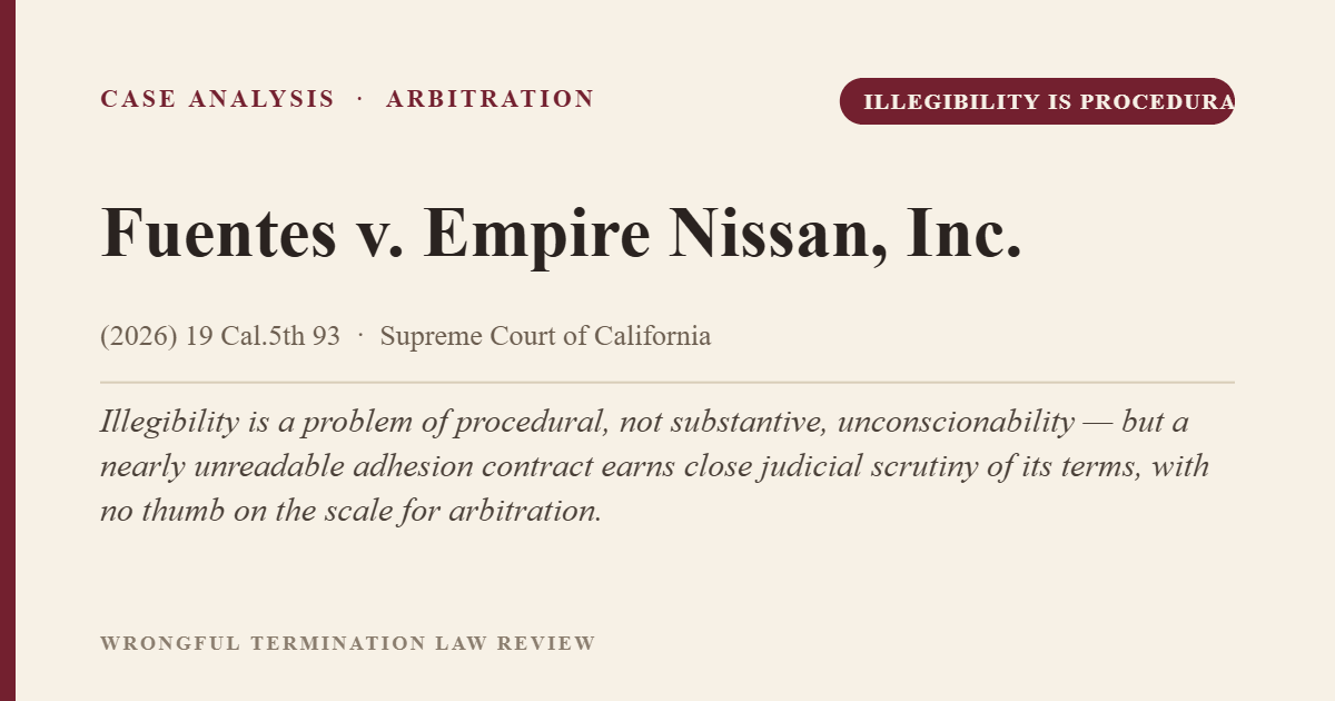 Fuentes v. Empire Nissan, Inc. (2026) 19 Cal.5th 93